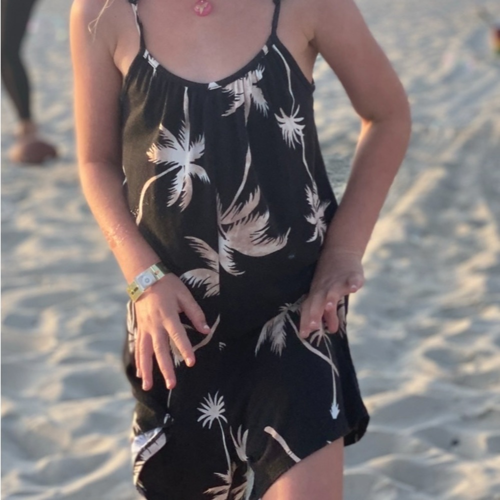 Z Supply Kids Black Palm Tree Print Romper